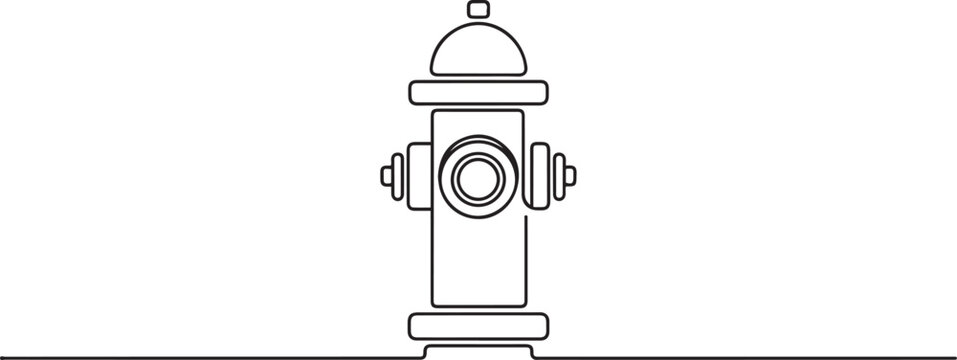 Fire hydrant isolated on white background. One line continuous fire hydrant. Line art outline vector illustration. one line icon drawing vector