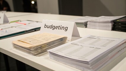 Obraz premium Organized Papers for Budgeting and Financial Planning on a Table