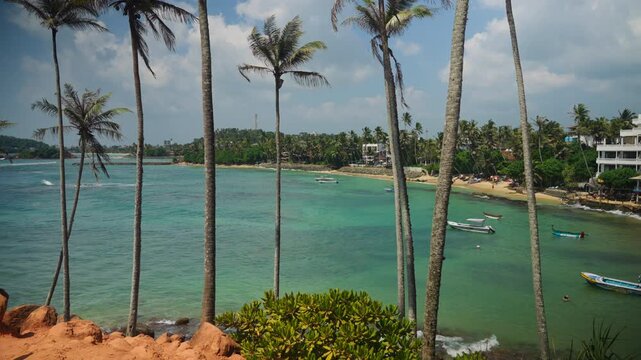 Panoramic view of the Indian Ocean from Coconut Tree Hill, Sri Lanka