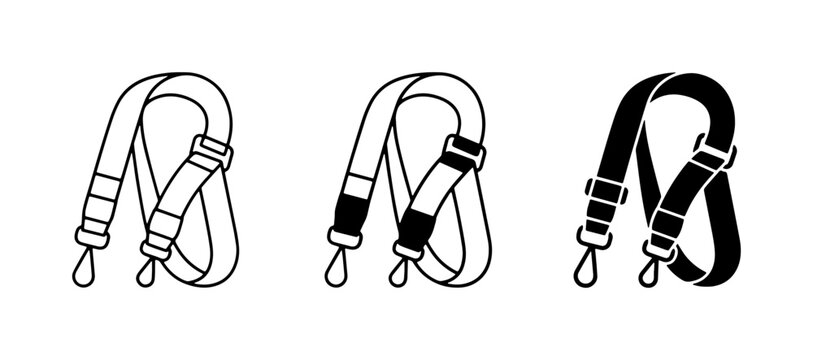 Adjustable Strap Set, Shoulder Strap Icons, Bag Strap Vector Graphics, Versatile Carrying Solutions