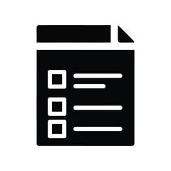 Fototapeta premium Minimalist Checklist Document Icon with Checkboxes on Clean White Background