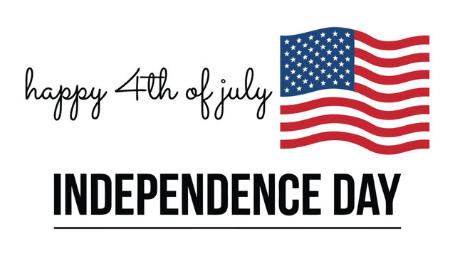 Happy 4th of july independence day american flag vector greeting