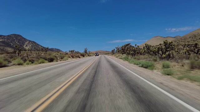 Eastern Sierra to Lake Isabella Highway 178 Eastbound 02 Front View MultiCam Driving Plate California USA