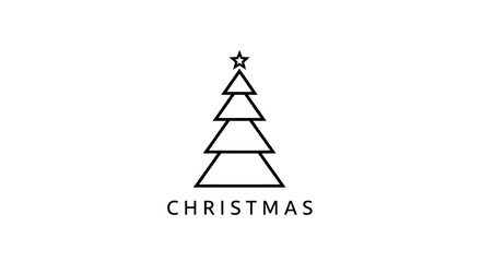 Fototapeta premium Simple Christmas Tree Icon Design.