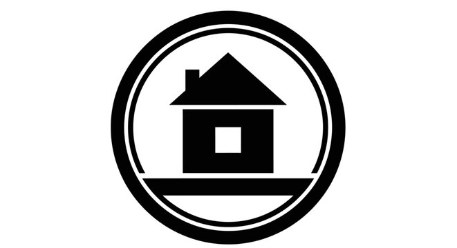 Simple Black House Icon Design.