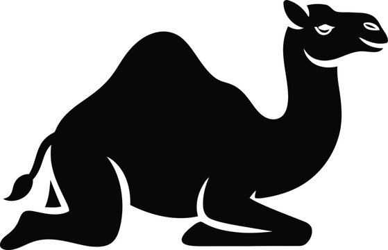 Camel silhouette icon for eid ul adha with religious holiday, animal illustratio