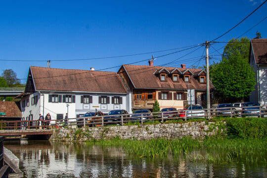 Historical architecture in Rastoke village in Croatia