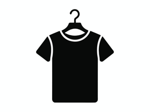 Black T Shirt Icon on Hanger 0016 illust
