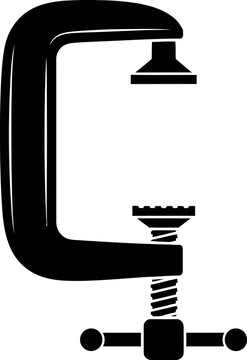 c clamp silhouette on a white background woodworking tool