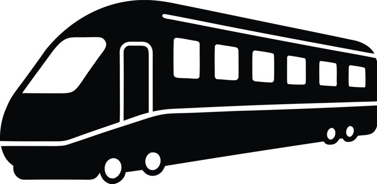 Train Passenger Flat Icon Style Silhouette Vector Art Illustration
