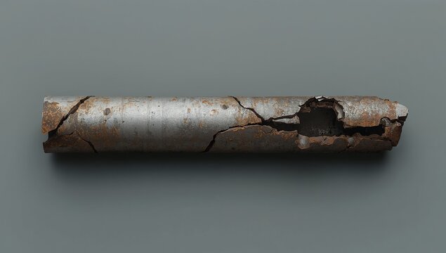 Severely Damaged Corroded Metal Pipe Isolated PNG &ndash; Rusted Industrial Broken Pipe Texture
