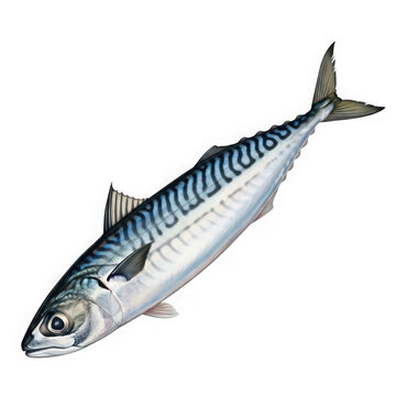 Atlantic mackerel fish with detailed scales and fins