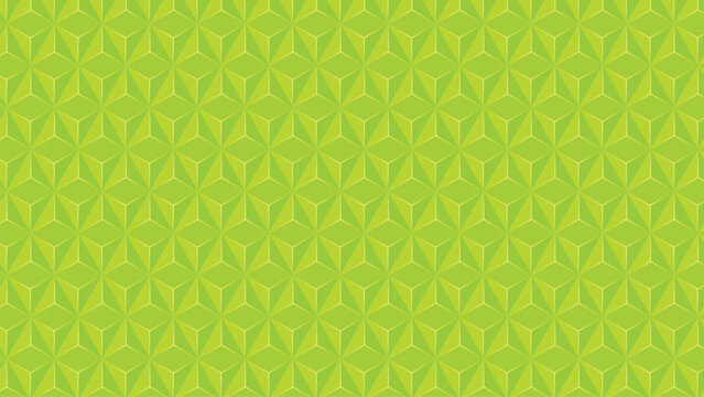 Geometric green pattern with hexagons and lines