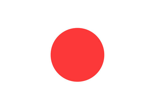 The national flag of japan a large red circle isolated on transparent background