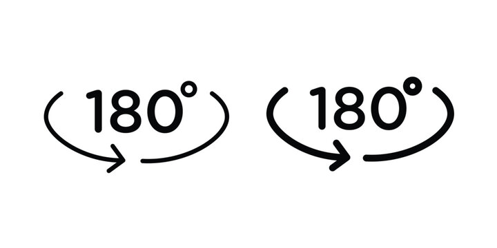 180 degrees icon symbol illustrations. Icon design