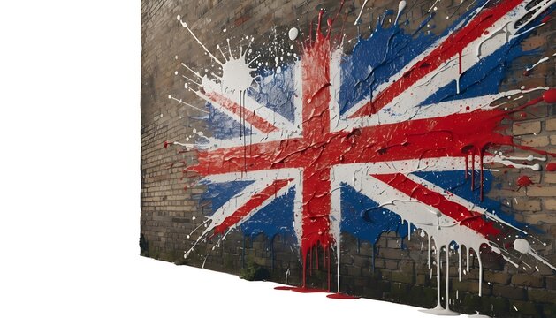 realistic wall painted flag created using splas 