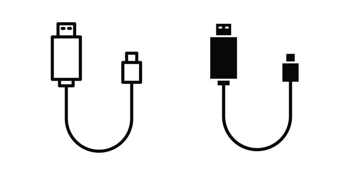 Charging cable icon symbol illustrations. Icon design