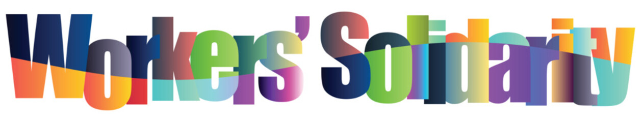 Colorful gradient typography text  Workers’ Solidarity design isolated background © Afroja GFX