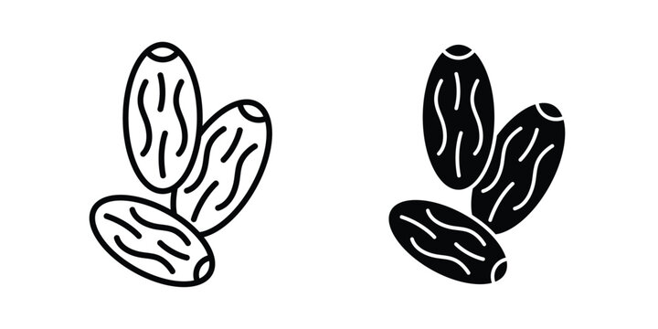 Dried fruit icon symbol illustrations. Icon design