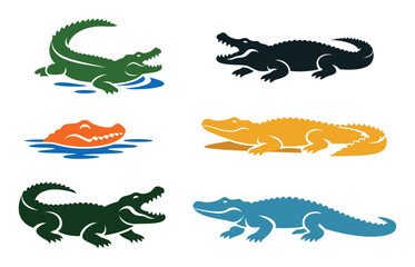 Fototapeta premium Alligator and crocodile emblems creating a powerful and aggressive symbol for various brands, sports teams, or wildlife conservation