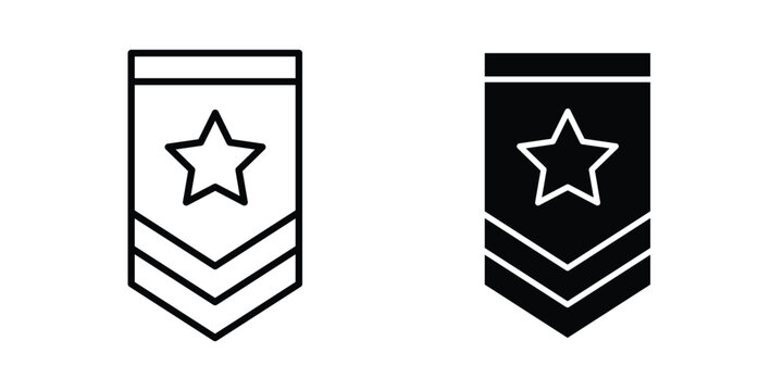 Military rank badge icon symbol illustrations. Icon design