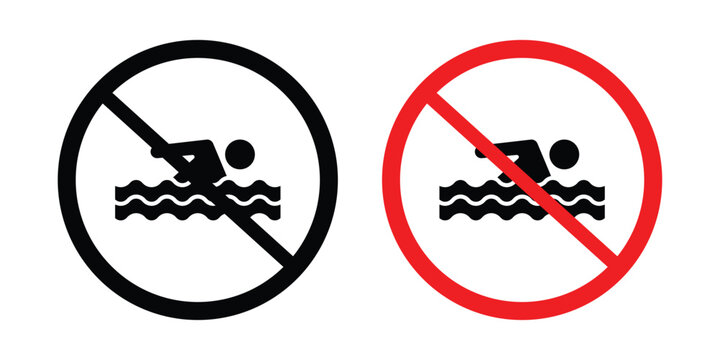 No swimming sign symbol illustrations. Icon design