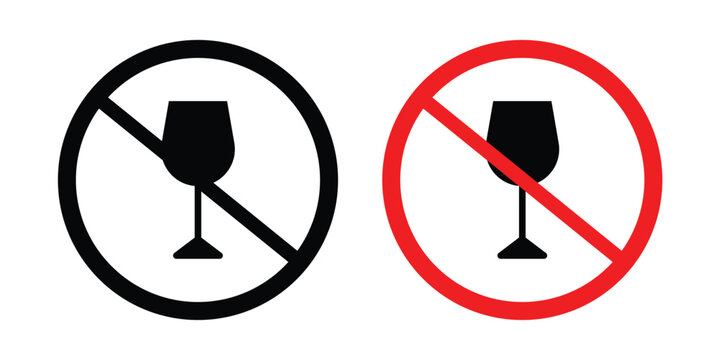 No wine sign symbol illustrations. Icon design