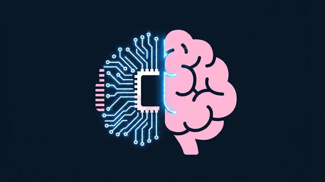 Neon brain illustration concept of thought ideas and innovation