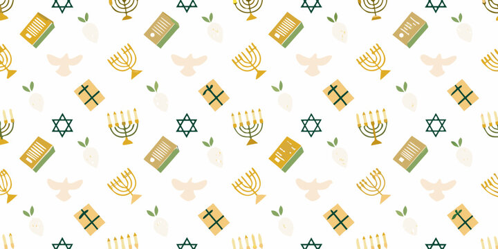 jewish symbols pattern a seamless repeating decorative design