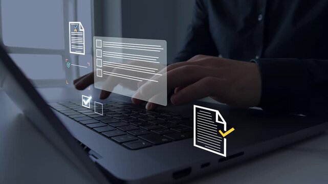 Quality certification service and standardization.Quality assurance document management technology standards and ISO.Digital checklist management for business certification and quality assurance.