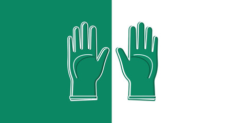 Fototapeta premium Green Surgical Gloves On Contrasting Background, Perfect For Medical And Healthcare