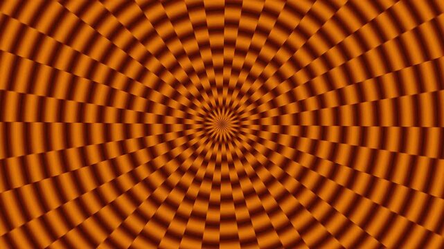 Brown gold checkered circular illusion rotating animated background