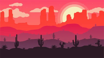 Fototapete Rot vector illustration of a desert landscape  © Silhouette Stock