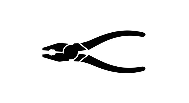 works accessories Black pliers icon, vector tool symbol, industrial equipment, hand tool Vactor EPS