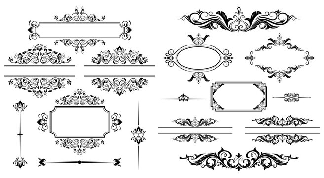 Ornate Mandala Lace Filigree Circle Vector Set