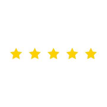 5 star icon illustration for ratings, reviews, and rankings