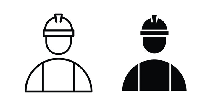 Builder icon on white background, simple icons.
