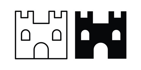 Castle icon on white background, simple icons. © Tareem