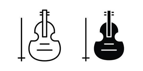 Cello icon on white background, simple icons. © Tareem