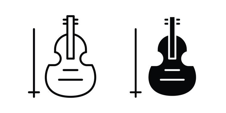 Cello icon on white background, simple icons.