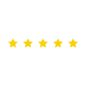 5 star icon illustration for ratings, reviews, and rankings