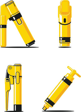 Collection of epipen auto injector epinephrine silhouettes in various styles