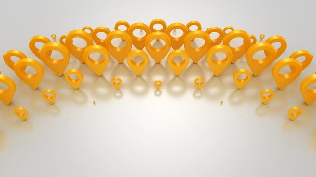 Pins Form a Wave. Abstract motion, two color, 3d rendering, 4k resolution
