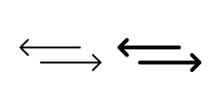 Exchange arrow icon on white background, simple icons.