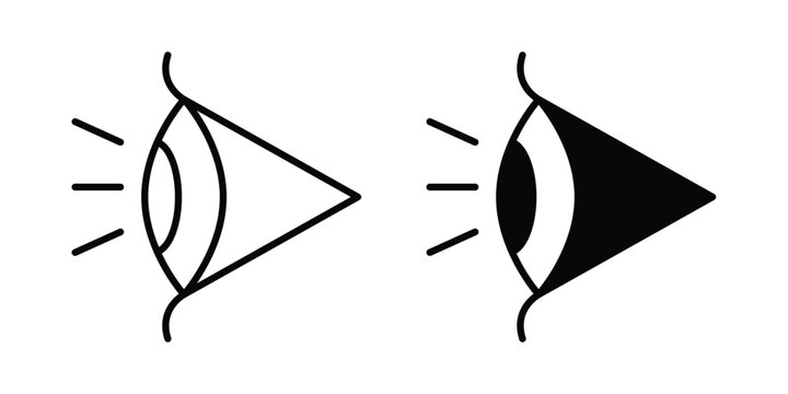 Eye side icon on white background, simple icons.