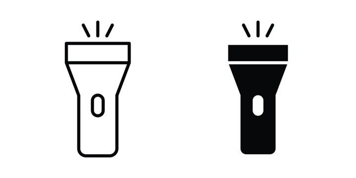 Flashlight icon on white background, simple icons.