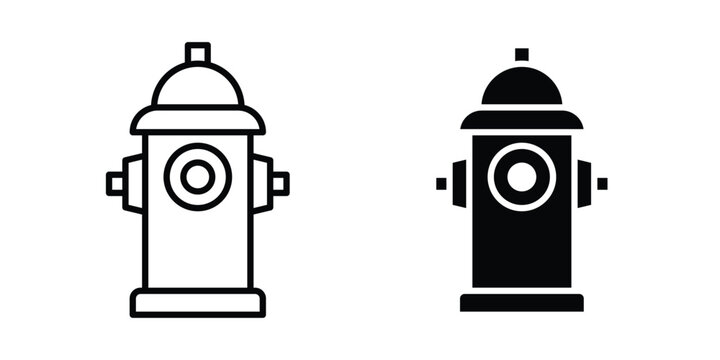 Fire hydrant icon on white background, simple icons.