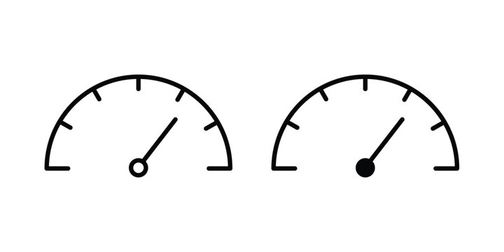 Gauge icon on white background, simple icons.