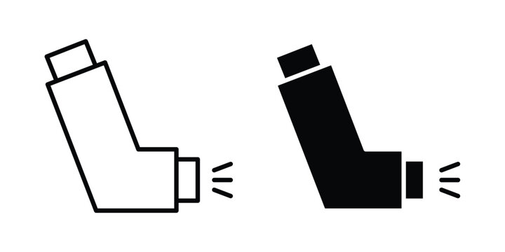 Inhaler icon on white background, simple icons.