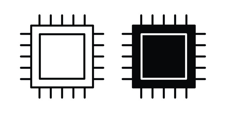 Microchip icon on white background, simple icons.